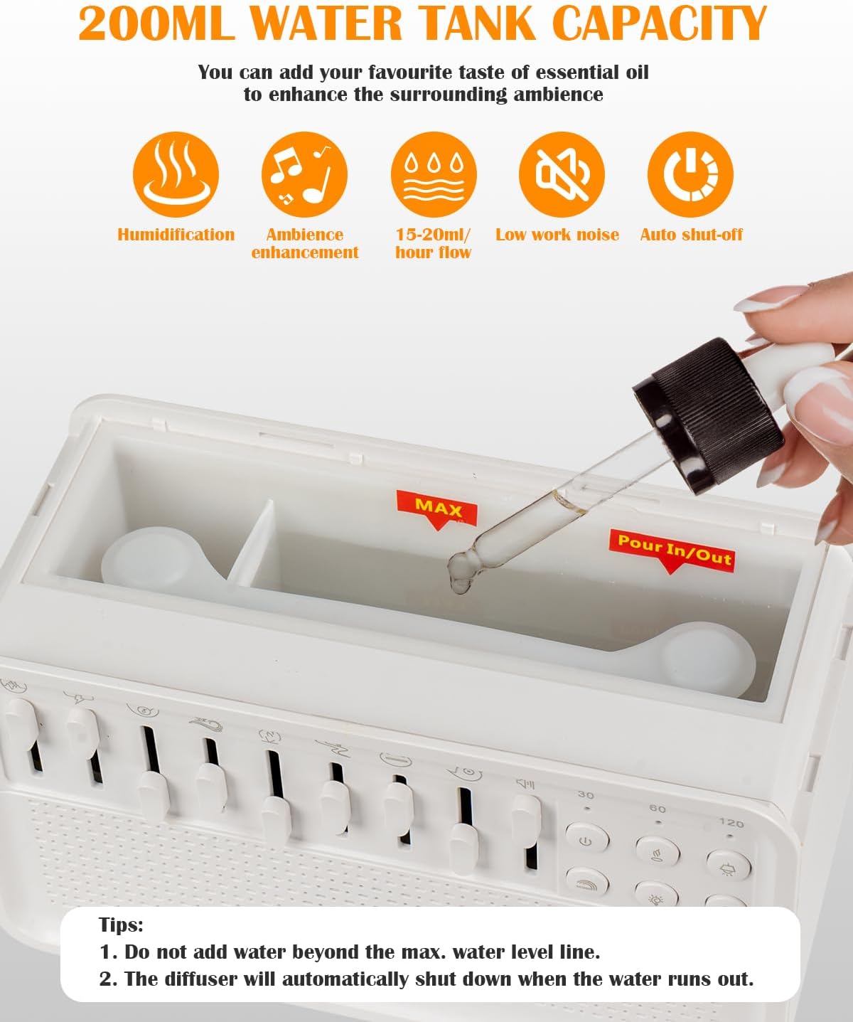 AetherMist™ 3-in-1 Flame Diffuser + White Noise Humidifier.