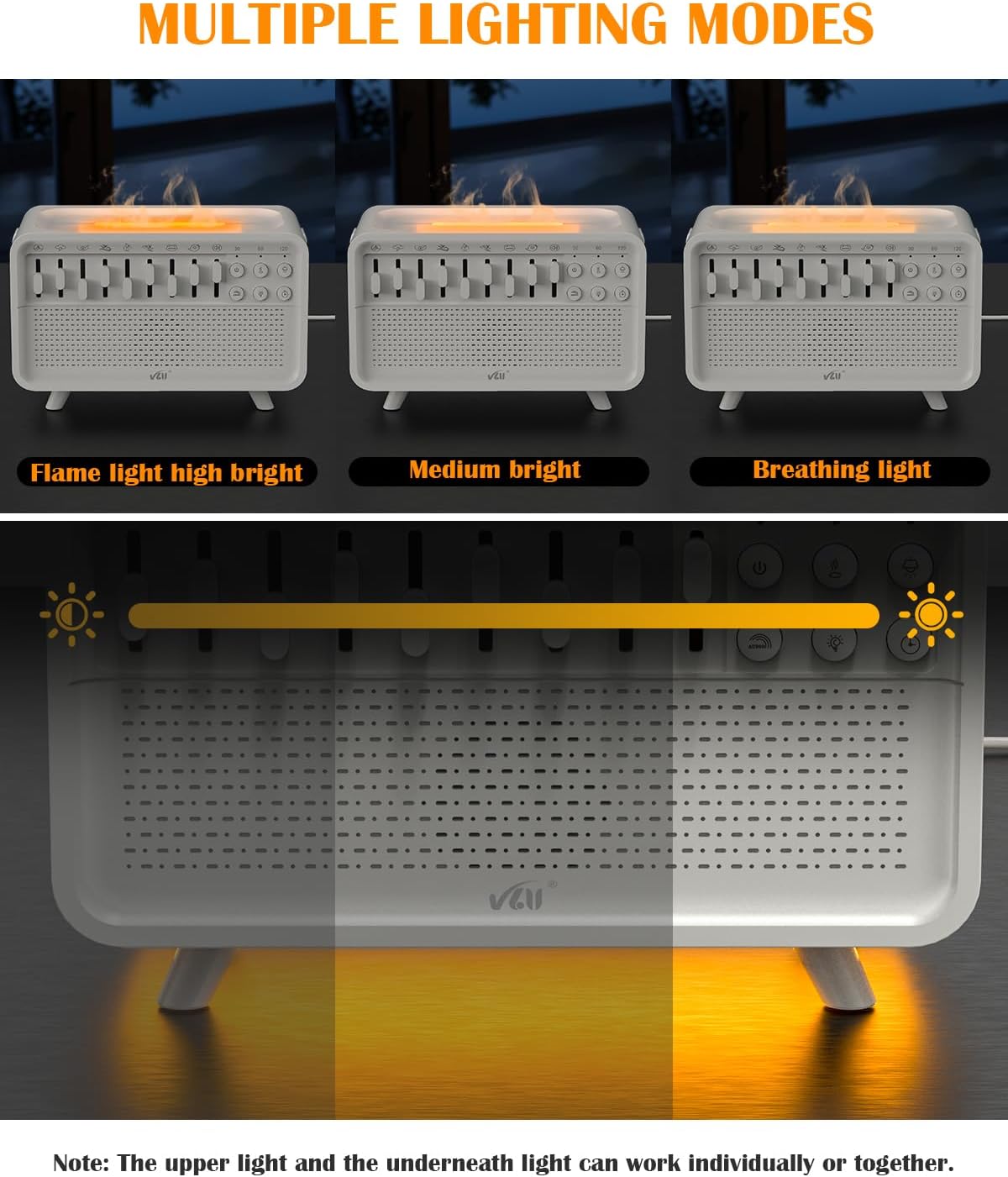 AetherMist™ 3-in-1 Flame Diffuser + White Noise Humidifier.